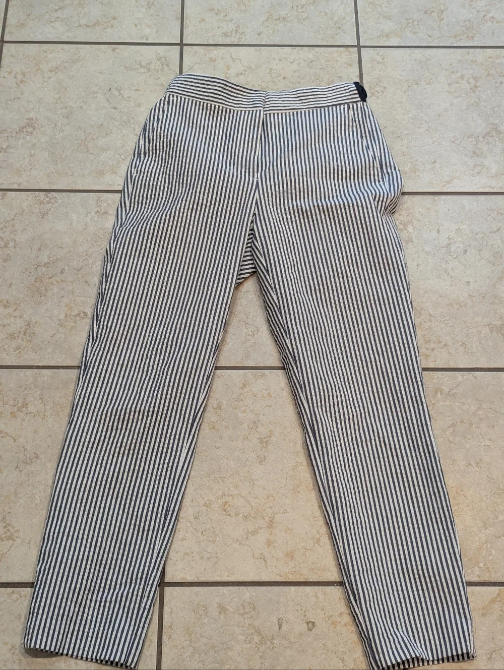 Zara Seersucker Straight Leg Pants - Picture 8 of 9